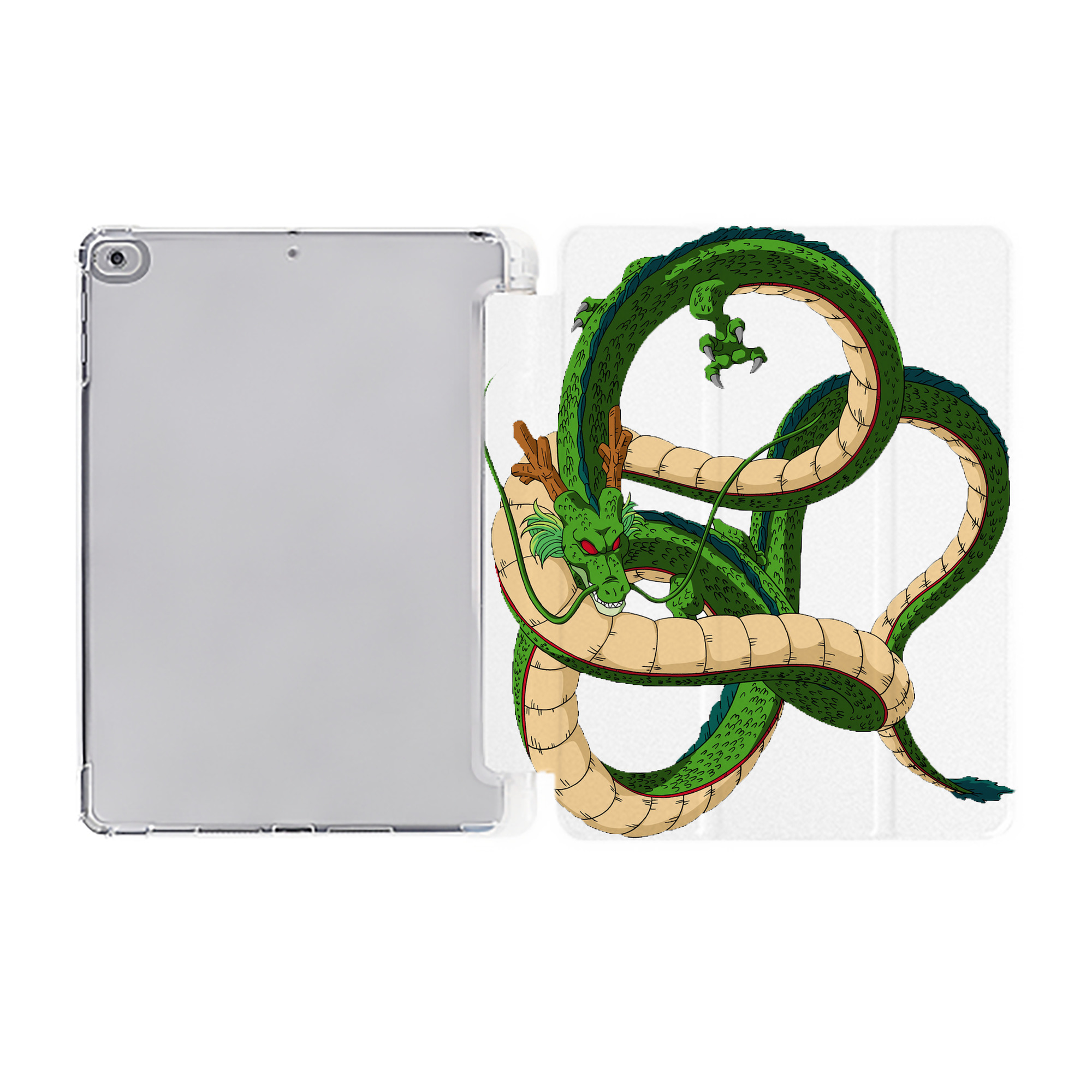 （画像用） ドラゴンボール 神龍 シェンロン DRAGON BALL Shenron IPad ケース ペン収納付き 三つ折りスタンド PUレザー×シリコン 対応機種9.5/10.5/10.9インチ